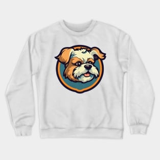 Maltese bologna dog cartoon portrait Crewneck Sweatshirt